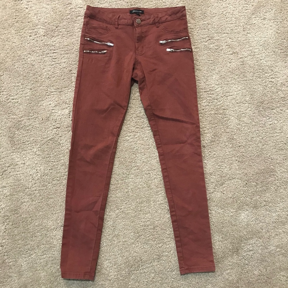 🦋Shinestar Zipper Detail Straight Leg Pants